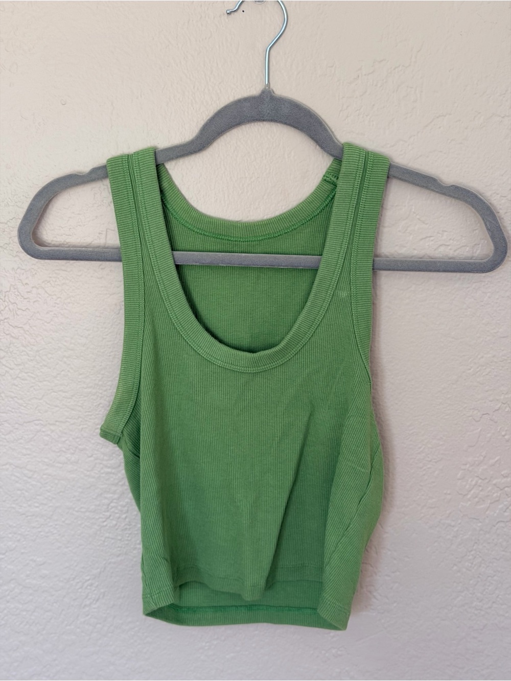 Abercrombie & Fitch Green Ribbed Cropped Tank